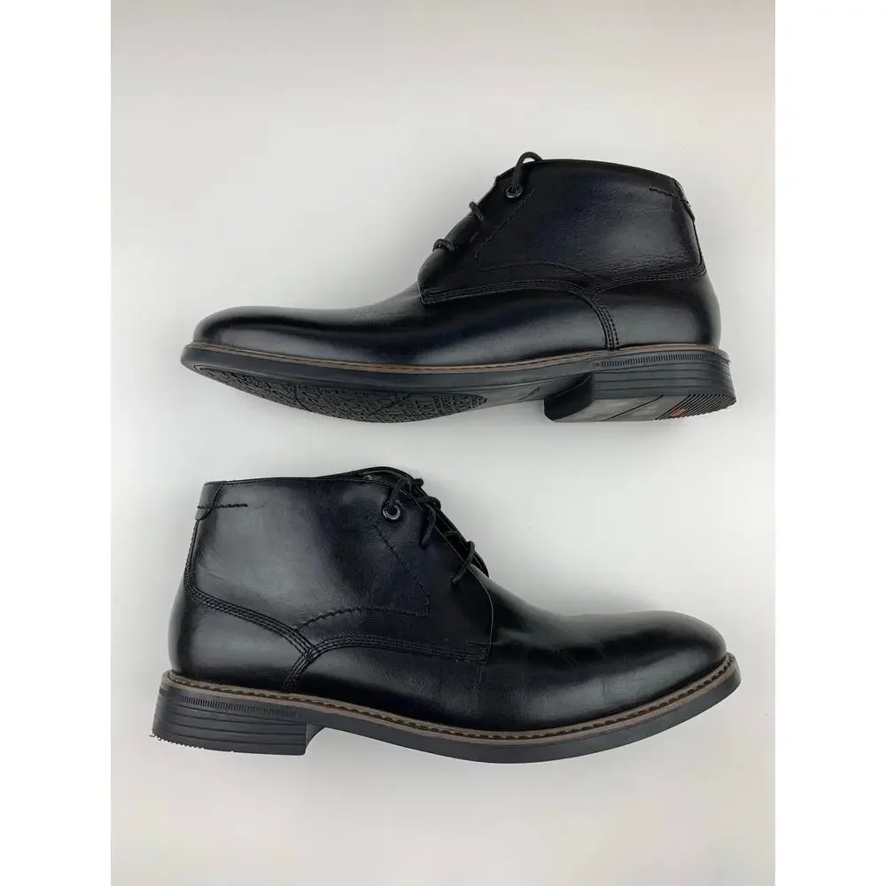 Rockport Classic Break Dress Chukka Boots Black Leather Lace Up Men's 10